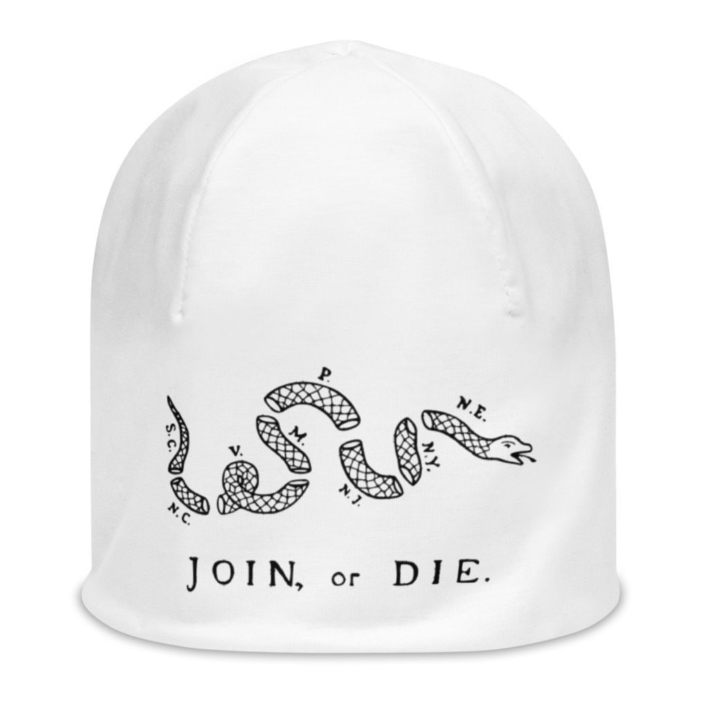 Join , or Die. White  Beanie