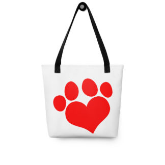 Heart Paw Solid Tote bag White