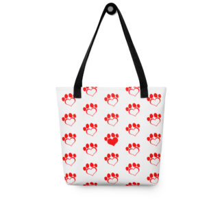 Heart Paw All Over Tote bag White