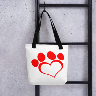 Heart Paw Tote bag White