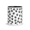 Black Paw Prints All Over Mug with Color Inside - Image 3