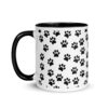 Black Paw Prints All Over Mug with Color Inside - Image 4