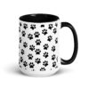 Black Paw Prints All Over Mug with Color Inside - Image 5