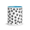 Black Paw Prints All Over Mug with Color Inside - Image 27