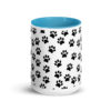 Black Paw Prints All Over Mug with Color Inside - Image 29