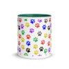 Multi Color Paw Prints Mug with Color Inside - Image 8