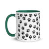 Black Paw Prints All Over Mug with Color Inside - Image 19
