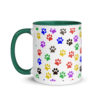 Multi Color Paw Prints Mug with Color Inside - Image 9