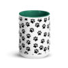 Black Paw Prints All Over Mug with Color Inside - Image 21