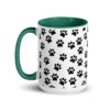 Black Paw Prints All Over Mug with Color Inside - Image 22
