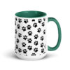 Black Paw Prints All Over Mug with Color Inside - Image 20