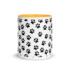 Black Paw Prints All Over Mug with Color Inside - Image 35