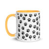 Black Paw Prints All Over Mug with Color Inside - Image 36