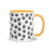 Black Paw Prints All Over Mug with Color Inside - Image 34