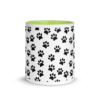 Black Paw Prints All Over Mug with Color Inside - Image 38
