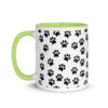 Black Paw Prints All Over Mug with Color Inside - Image 39