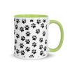 Black Paw Prints All Over Mug with Color Inside - Image 37