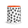 Black Paw Prints All Over Mug with Color Inside - Image 24