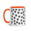 Black Paw Prints All Over Mug with Color Inside - Image 25