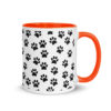 Black Paw Prints All Over Mug with Color Inside - Image 23