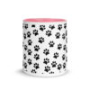 Black Paw Prints All Over Mug with Color Inside - Image 32