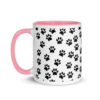 Black Paw Prints All Over Mug with Color Inside - Image 33