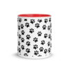 Black Paw Prints All Over Mug with Color Inside - Image 12