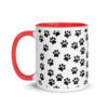 Black Paw Prints All Over Mug with Color Inside - Image 13
