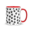 Black Paw Prints All Over Mug with Color Inside - Image 11