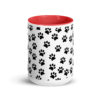 Black Paw Prints All Over Mug with Color Inside - Image 15