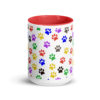 Multi Color Paw Prints Mug with Color Inside - Image 5