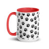 Black Paw Prints All Over Mug with Color Inside - Image 16