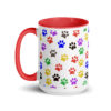 Multi Color Paw Prints Mug with Color Inside - Image 6