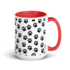 Black Paw Prints All Over Mug with Color Inside - Image 14