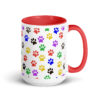 Multi Color Paw Prints Mug with Color Inside - Image 4