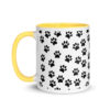 Black Paw Prints All Over Mug with Color Inside - Image 42