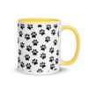 Black Paw Prints All Over Mug with Color Inside - Image 40