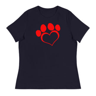 Paw Heart Open Heart Women's Relaxed T-Shirt