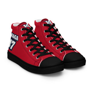 MAGA 47 RED Men’s high top canvas shoes